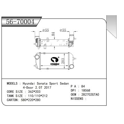 適用于   現代索納塔 Hyundai Sonata Sport Sedan 4-Door 2.0T 2017   中冷器